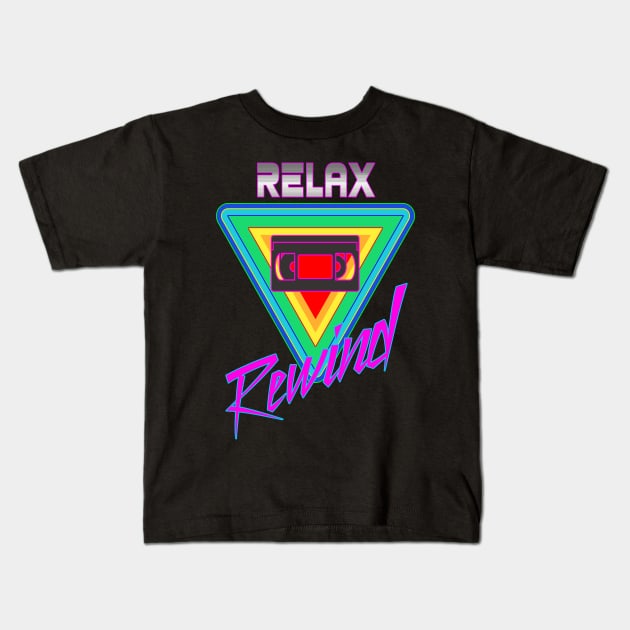 Vintage 1980s VHS Relax and Rewind T-Shirt for Men and Women Kids T-Shirt by pitstopart